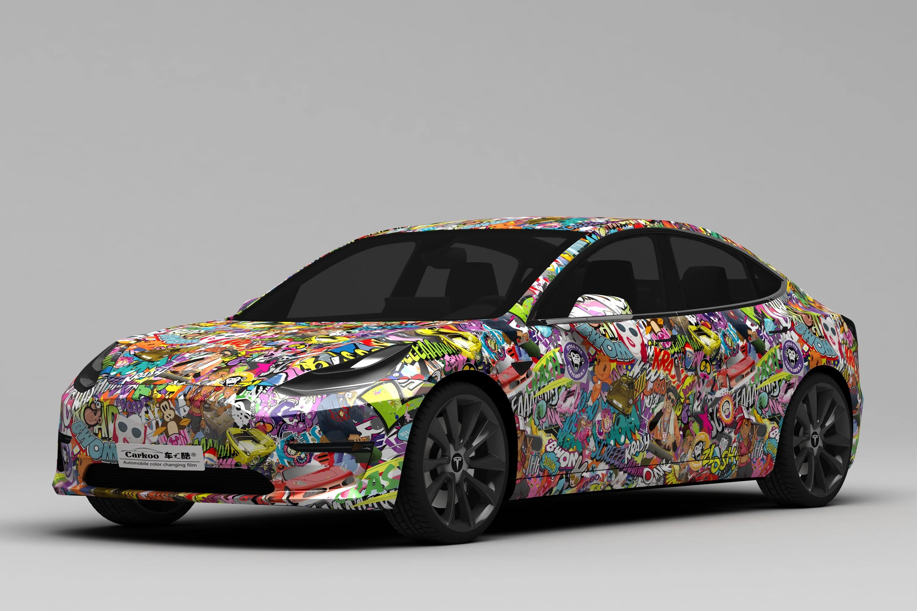Free Design Pattern Factory Wholesale Price PVC Diy Glossy  Car Body Vinyl Graffiti Pattern Car Vinyl Wrap