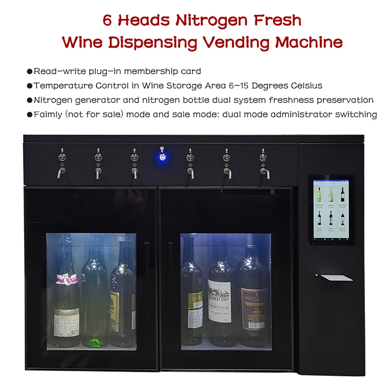 220v Wine Dispenser Change 6 Bottles Automatic Wine Dispenser Vending