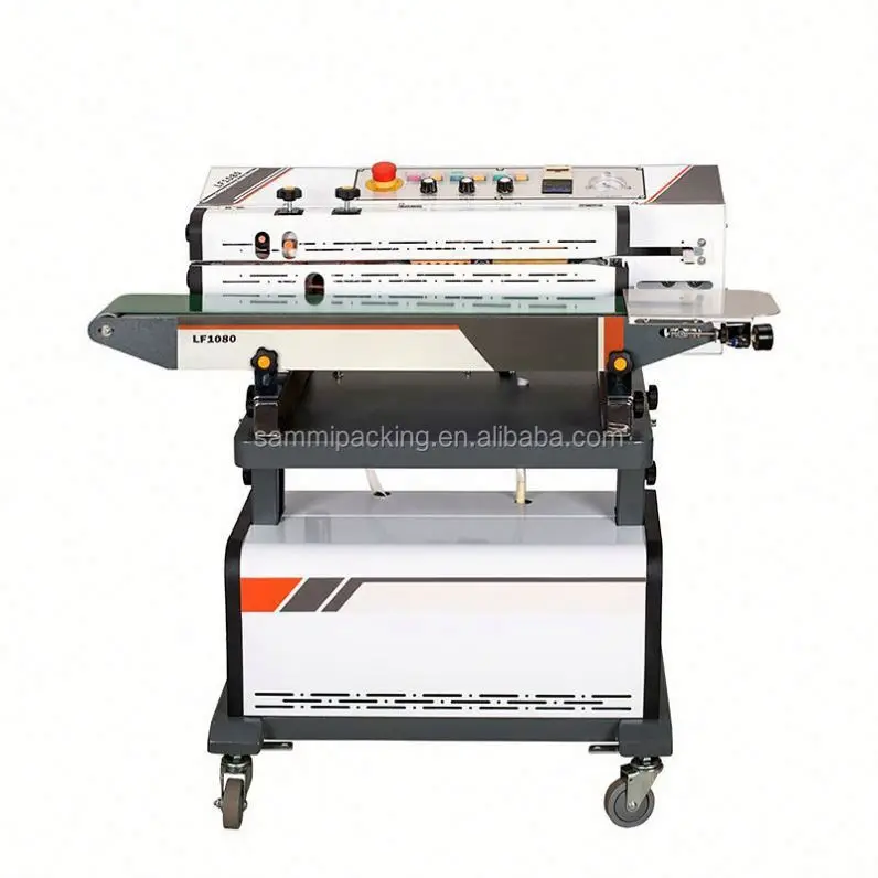LF1080 Series Continuous air Suction and Gas Flushing Band Sealer Vacuum Inflating Bag Sealing Machine With Color Ink Printing