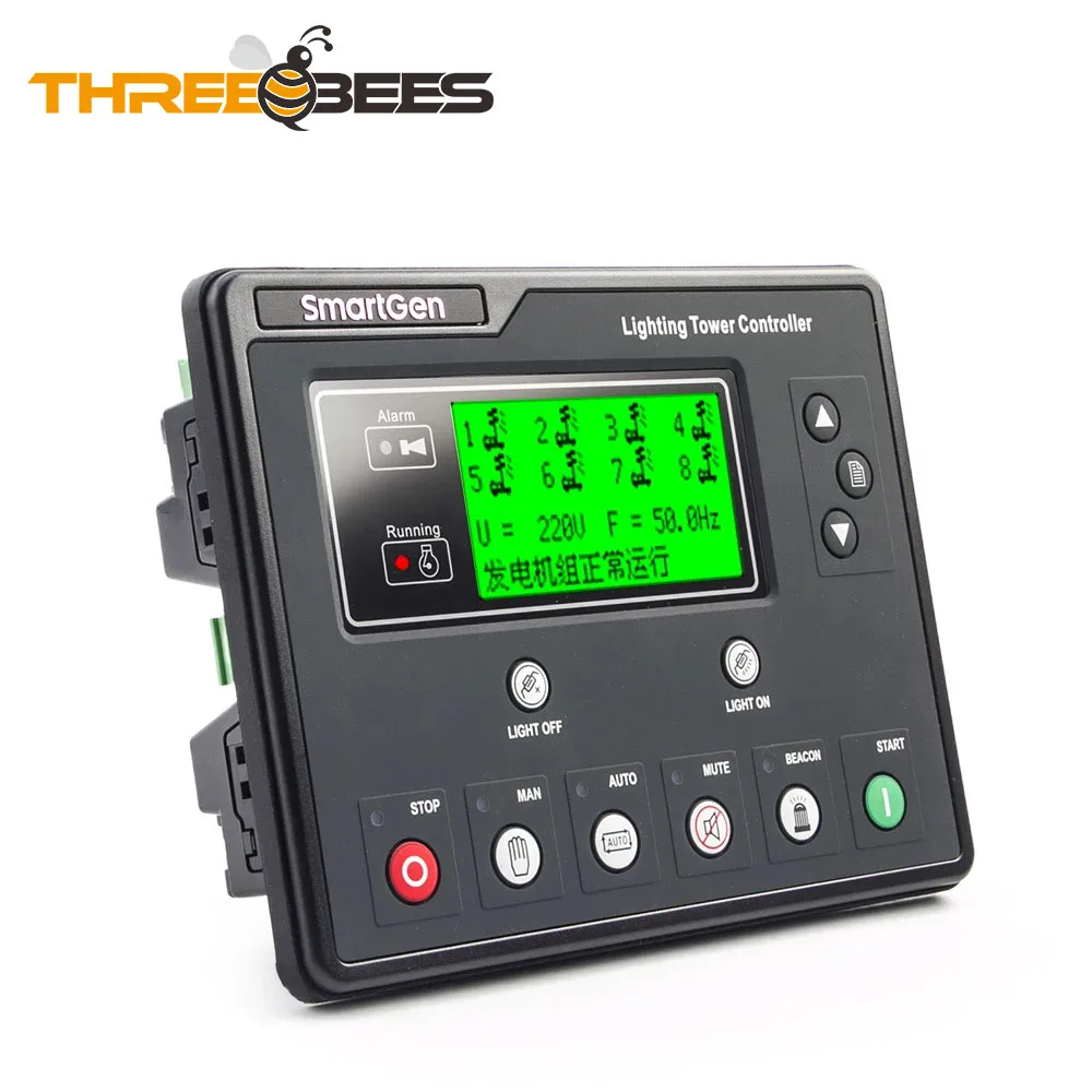 Smartgen ALC704 ALC708  Light Tower Controller Timing Remote Start Stop Monitor Control Panel for Genset