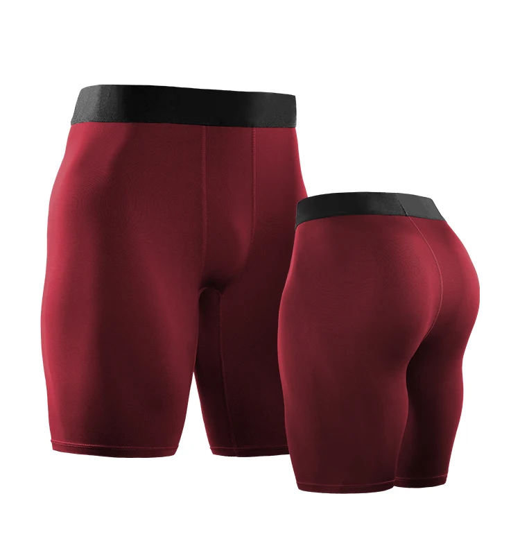 Wholesale high elasticity customized printing logo sportswear running shorts men compression shorts