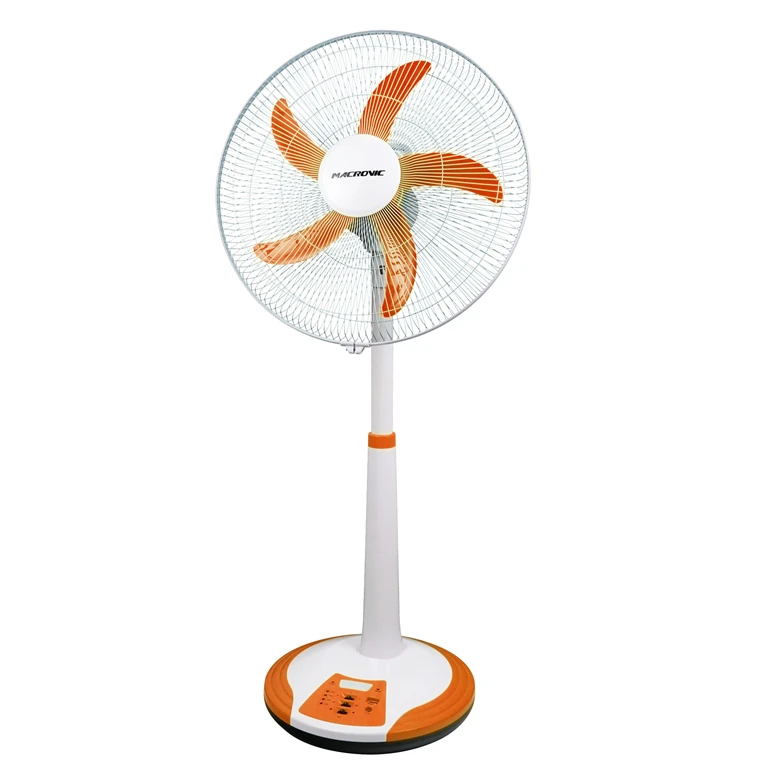 2023 Popular Solar Cooler Rechargeable Table Fan 18 Inch With LED Light