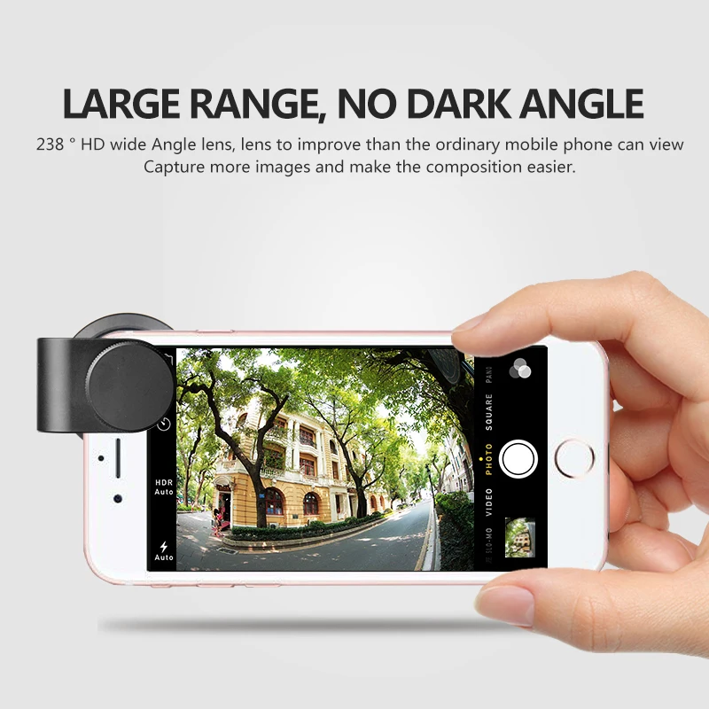 8mm Fisheye Lens IBOOLO Super Wide Angle for Smartphone