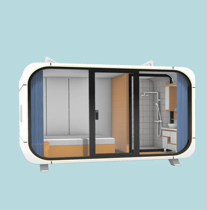 Δημιουργική ατσάλινη δομή Apple cabin γραφείο υπαίθρια δραστηριότητα αίθουσα συνεδριάσεων Apple αποθήκη κατασκευαστές σπίτι εμπορευματοκιβωτίου 2
