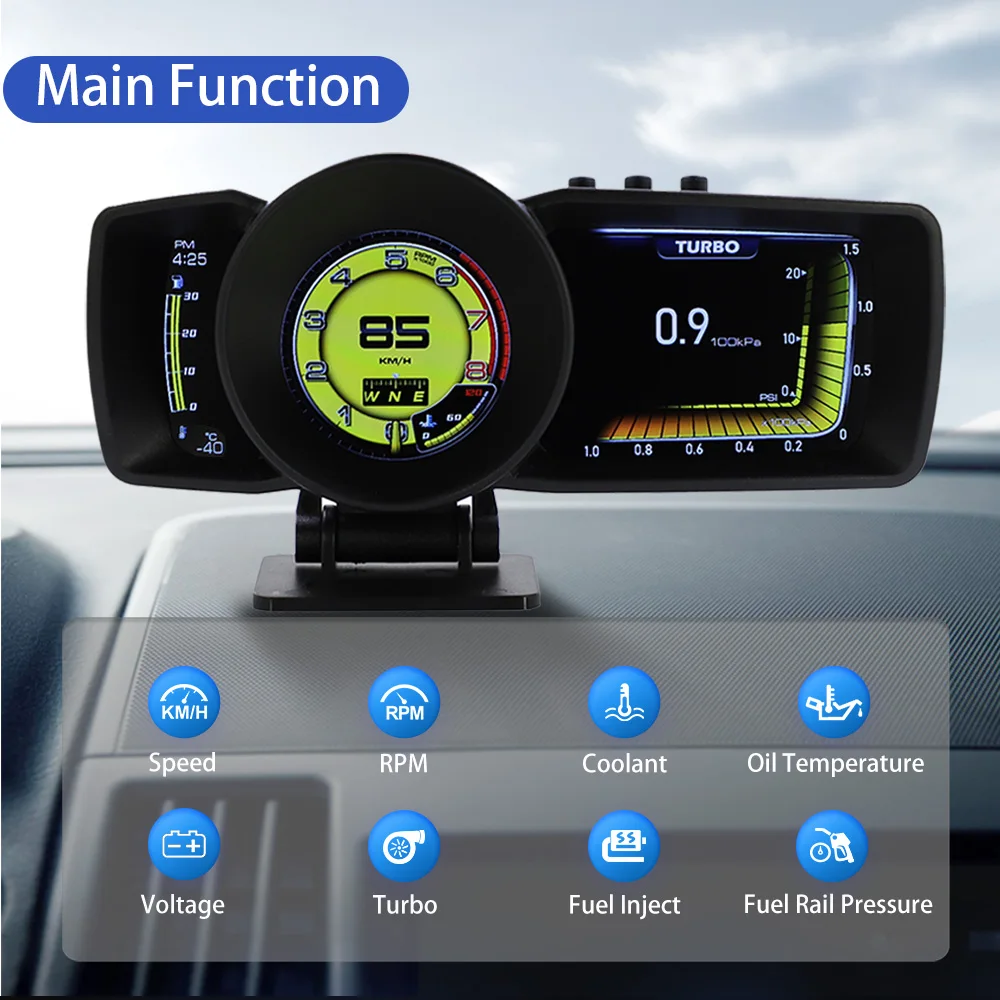 Shopping C5 Universal Car Smart Auto Immersive HUD Head-up Display GPS OBD  Dual-modus in China