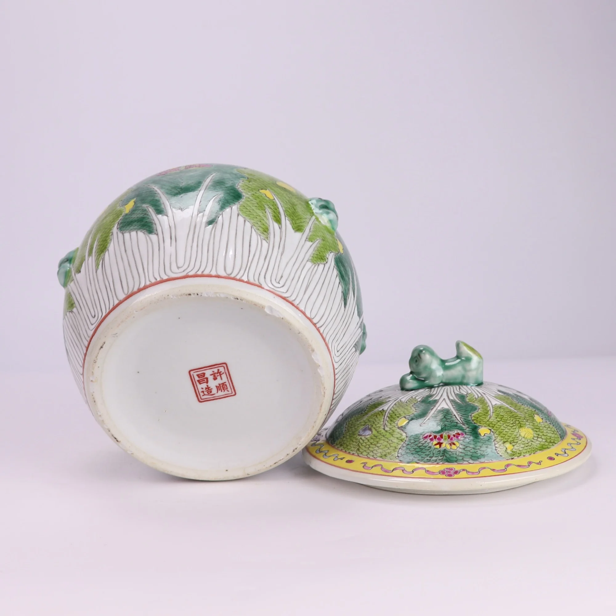RYZG32-B-L景德镇陶瓷粉彩白菜花蝴蝶图案饭桶陶瓷罐| Alibaba.com
