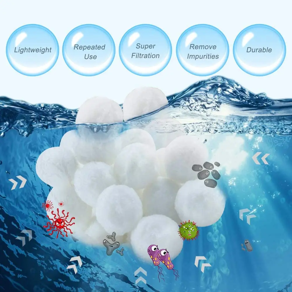 Oil Absorbing Scum Sand Filter Media Substitute Washable Polyester Filter Media Ball
