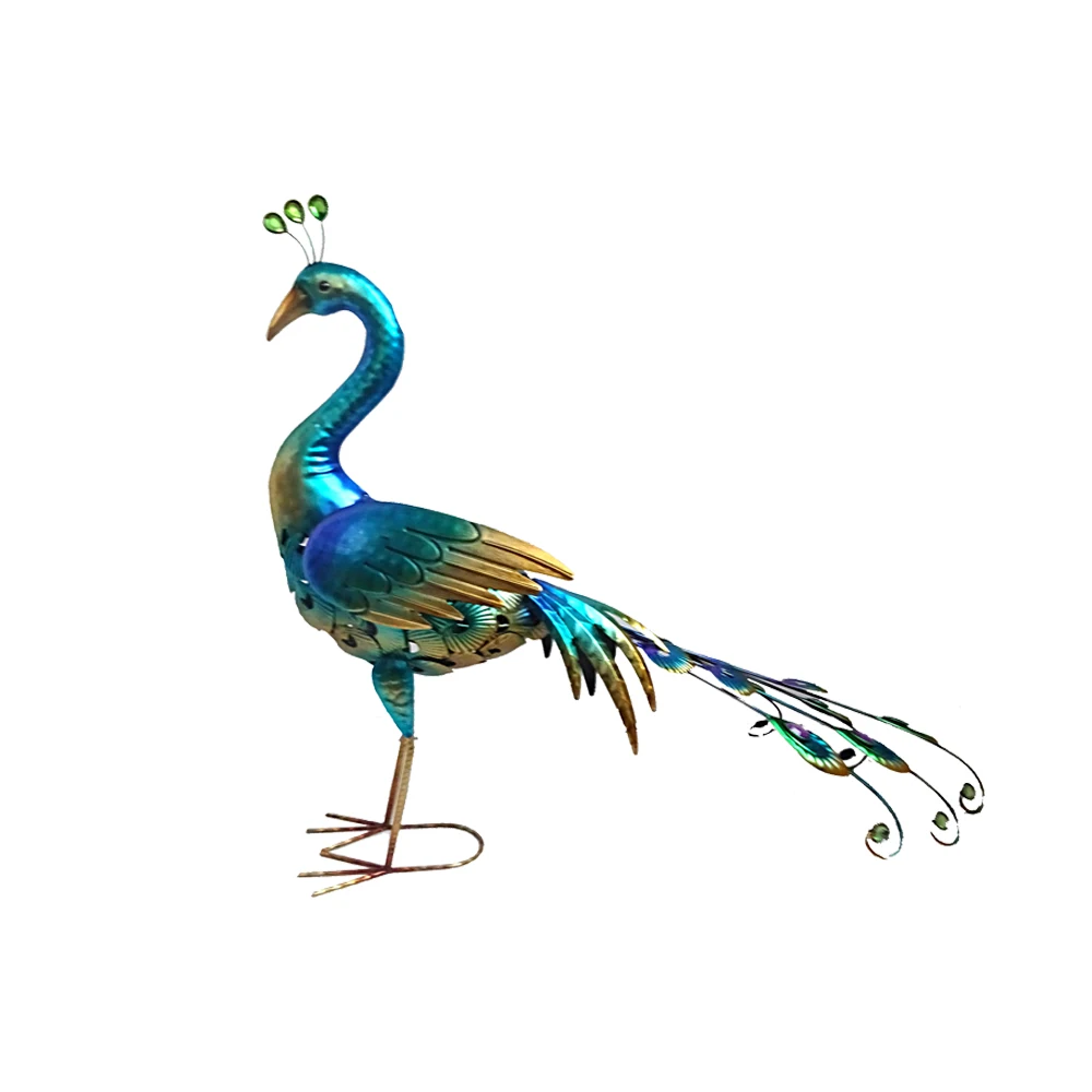 Outdoor Peacock Statue t  Metal for Lawn Backyard Party Wedding 