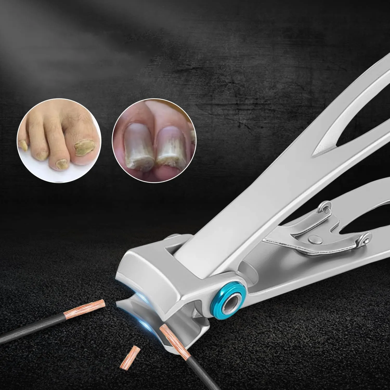 Кусачки для педикюра из нержавеющей стали, профессиональные кусачки для ногтей, толстые вросшие жесткие кусачки для ногтей, набор инструментов для педикюра