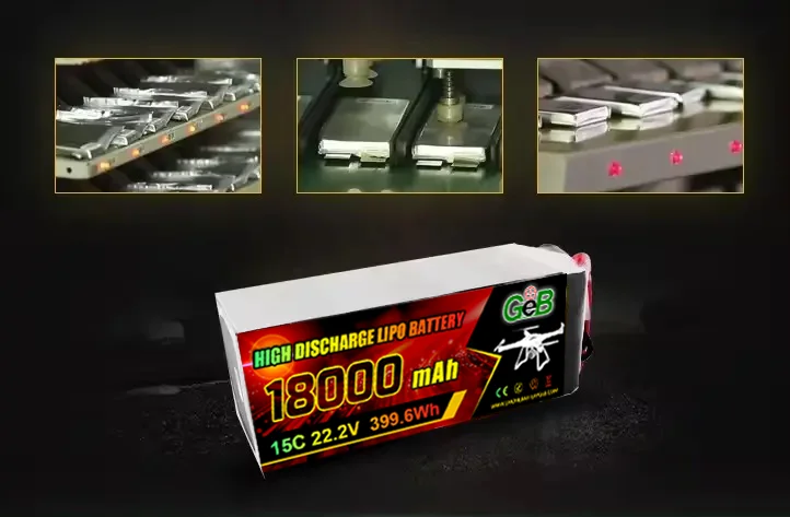 แบตเตอรี่ลิเธียมไอออนแบบอัตราสูง 22.2v 18000mAh ที่ได้รับการรับรอง CE สำหรับรถ RC