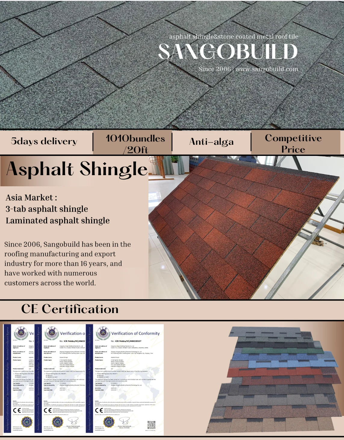 American Standard Wholesale Tegole Shingles Roofing Materials 3tab Price Per Bundle