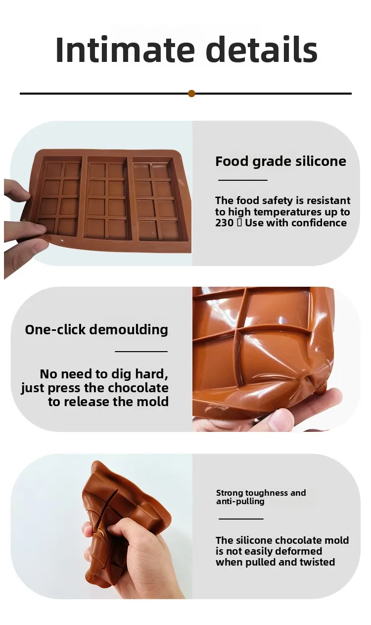 DIY Cake Baking Tool Rectangular Silicone Baking Mold for Chocolate Making Essential Cake Tools details