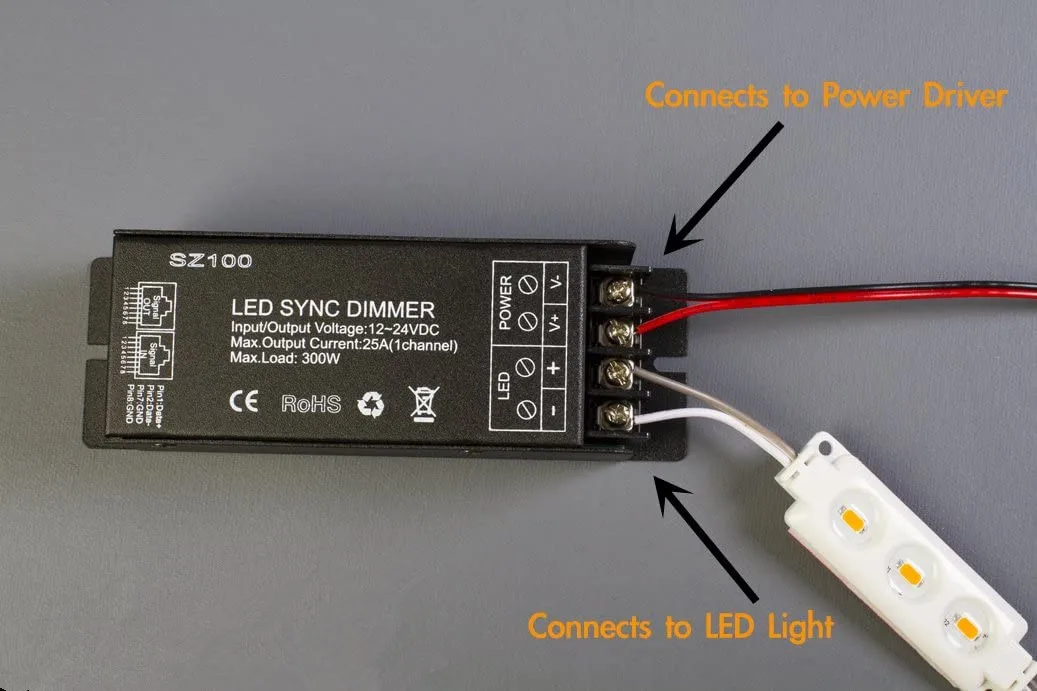 12-24V 25A 300W LED Dimmer Synchronously