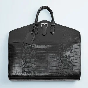 Custom Luxury Croc Leather Black Mens Travel Garment Duffel Bag Fashion Suit Carrier for Men