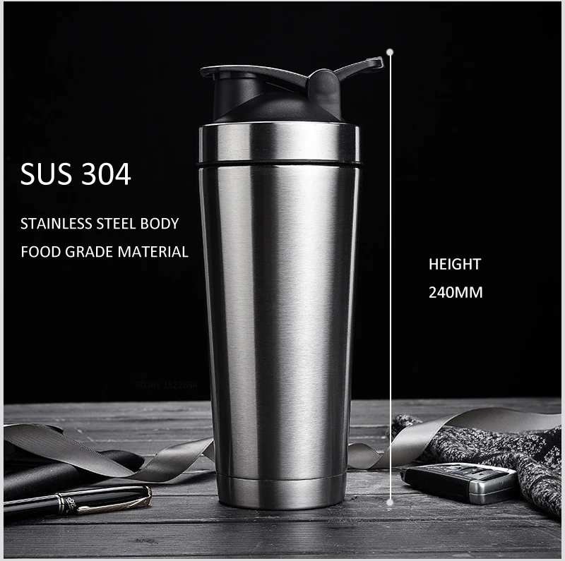 Custom 304 Stainless Steel Shaker Sport Bottle Gym Cup - China