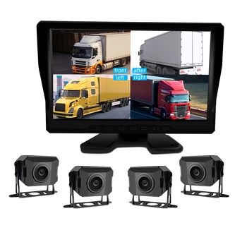 Bus 10.1 Truck Monitoring System with 4 Channel HD 720p AHD ip69 4 Camera and Monitor for Truck 360 Panoramic Driving Recorder