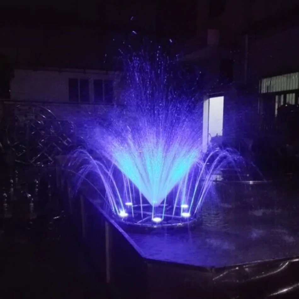 Watershow Mini Lake Floating Water Fountain Color Customize Stainless Steel Floating Nozzle Fountain