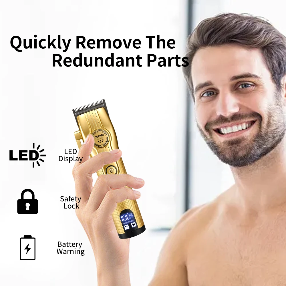 LED Display Rechargeable Electric Hair for Clipper New Model Stainless Steel for Home Hotel Use English Operating Instructions factory