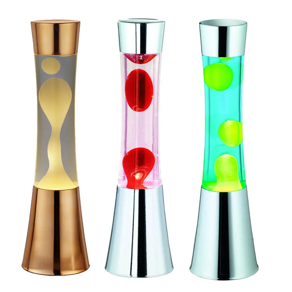 Wholesale OEM/ODM Factory Metal Base Glass Bottle Groovy Lamp Colorful Wax and Glitter Mood Motion Lamp
