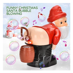 Spoof Bubble Blowing Santa Pvc Bubble Toys With Music and Light