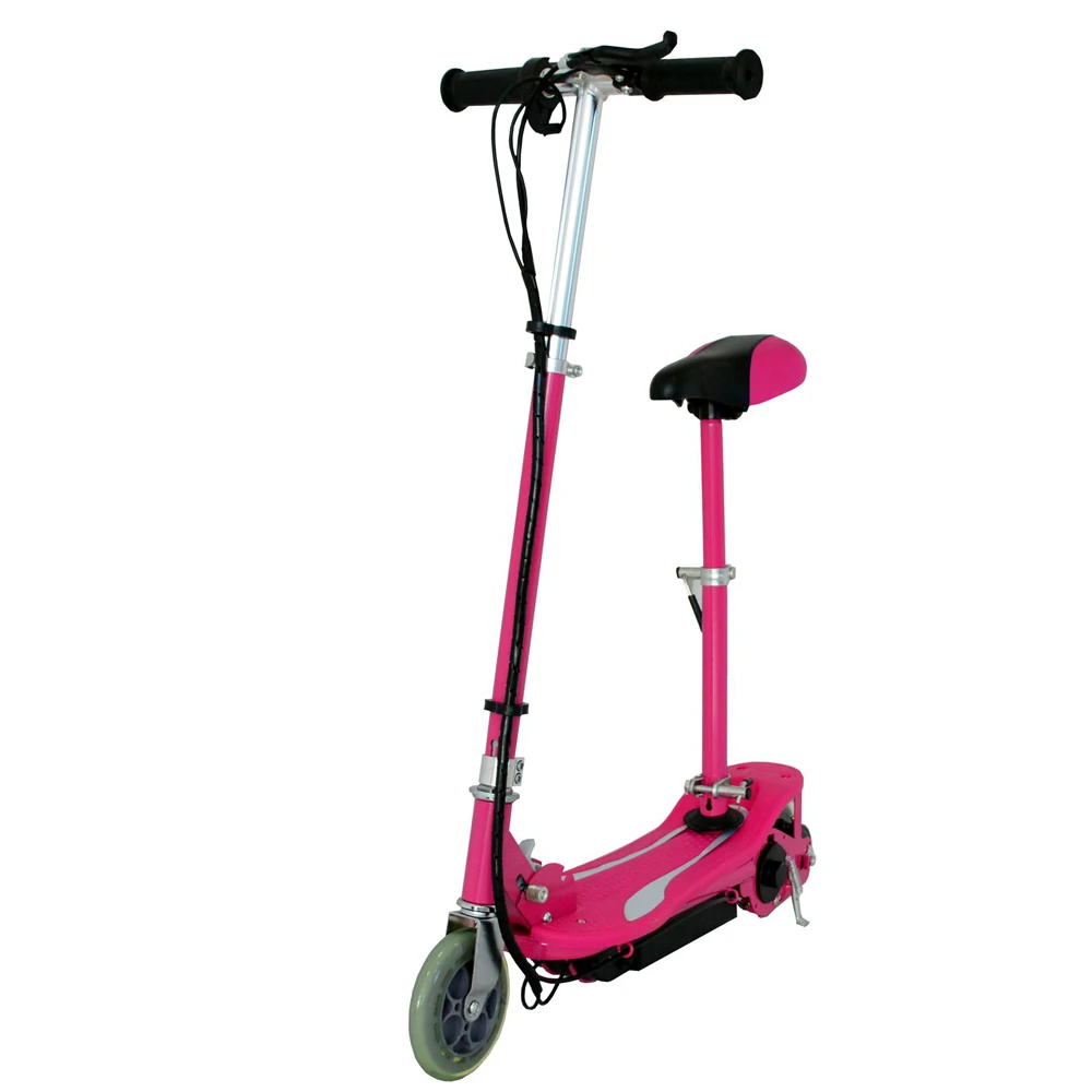 Trottinette électrique enfant avec siège rose 120W