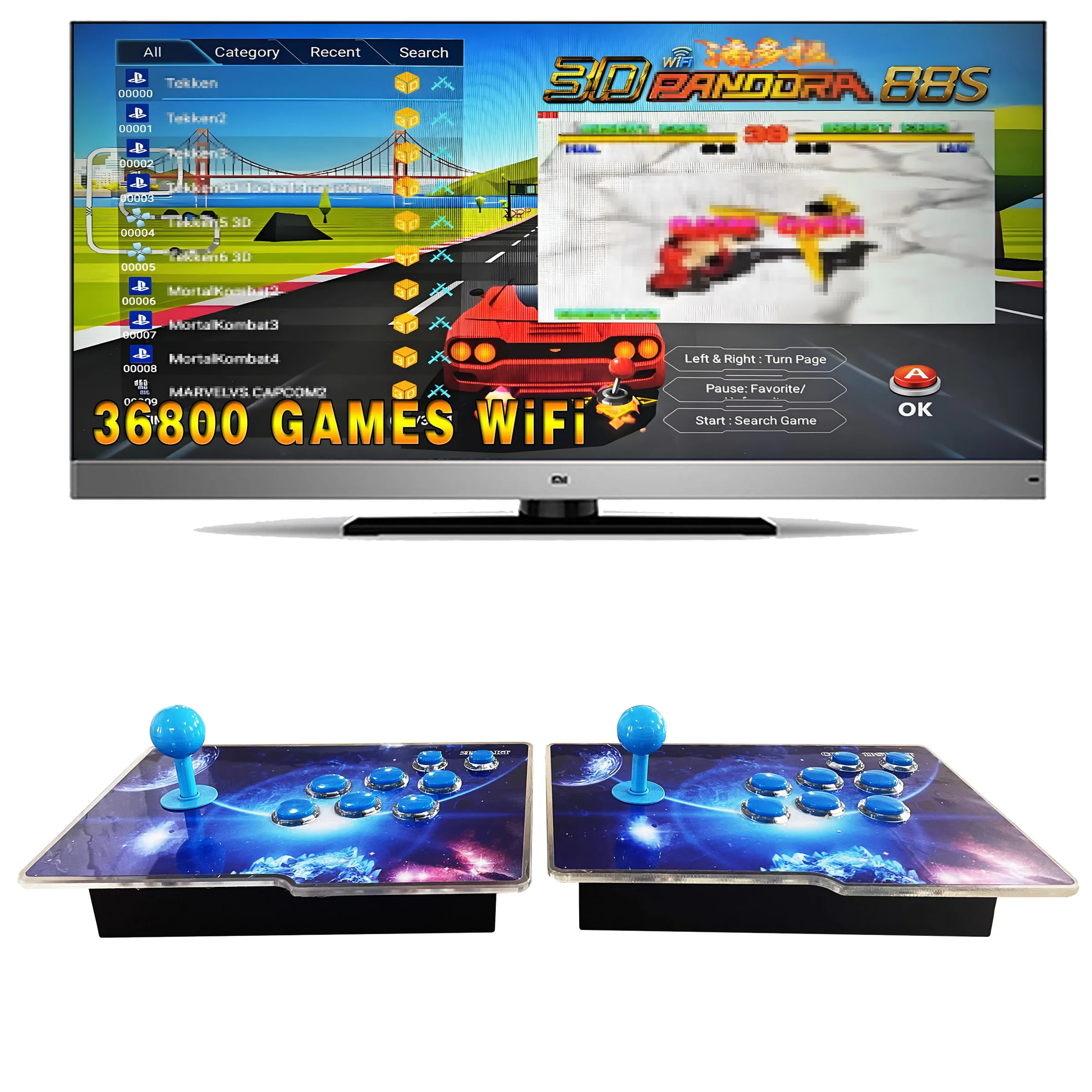 3D Pandora Box S812 Arcade Game Console - 36800 Games, 2-Player
