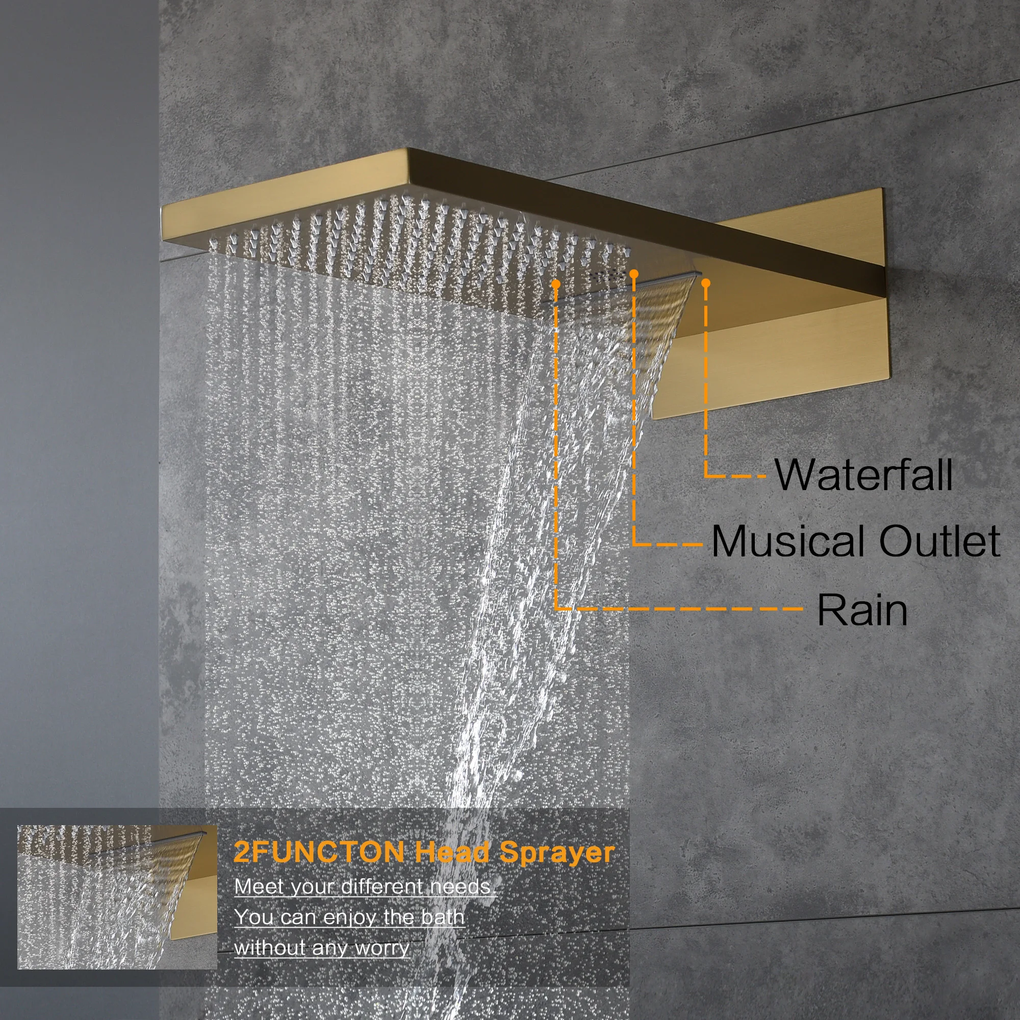 2 Functions Showerhead Smart Home Shower Waterfall Touch Digital Display Smart Panel Shower