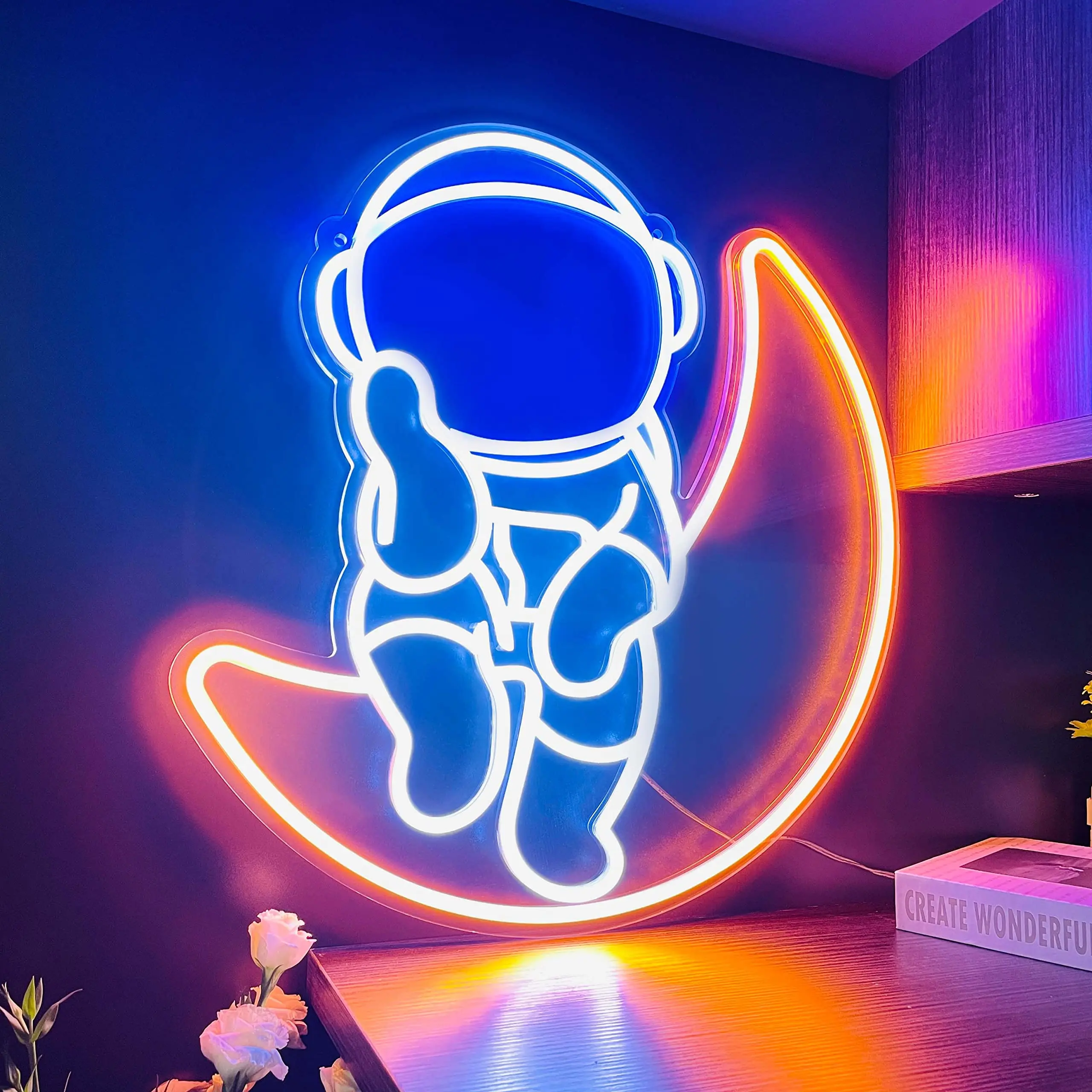 Neon Sign Astronaut Space Led Light