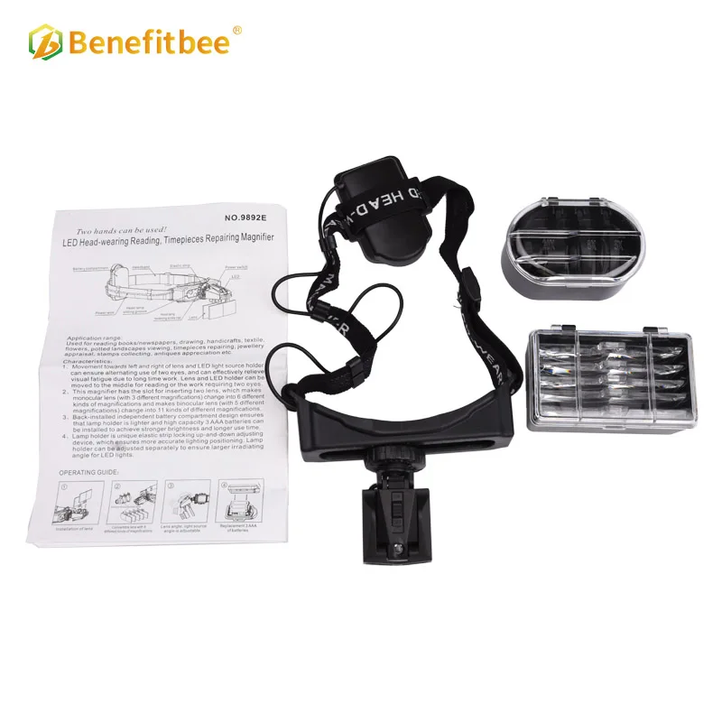 Headband Glass Magnifying 5X 8X 13X 15X 20X 28X with Led Light