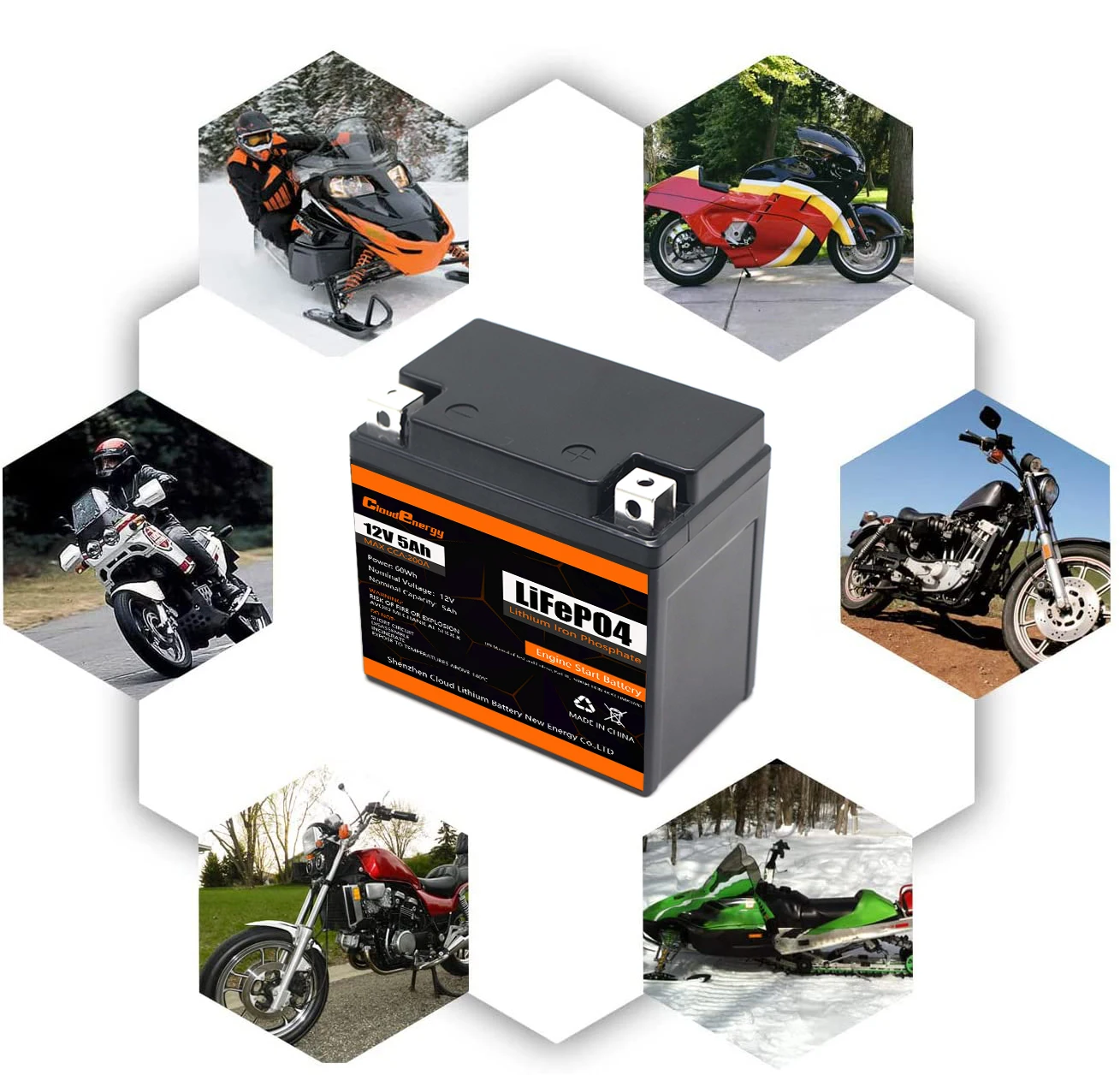 Литиевая батарея 4Ah12.8V для мотоцикла фонарик электровелосипеда 12V стартер двигателя Стартер