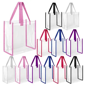 Hot Sell Plastic Tote Shopping Bag Shoulder Transparent Pvc Clear Bag With Logo Zipper Pvc Beach Hand Bag