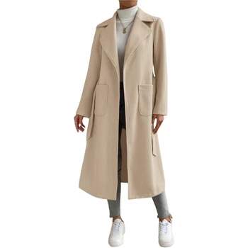 Fall/Winter Europe and America new style classy Mid-length coat