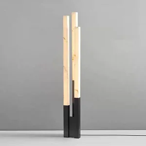 Modern Luxury Living Room Vertical Lamp Natural Marble Floor Lamp with LED Light E27 Base Stainless Steel Designer for Villa