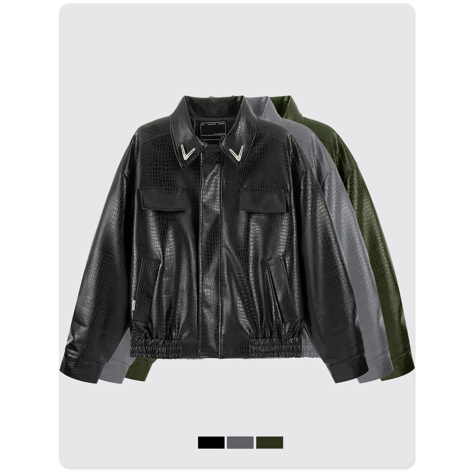 American baseball jacket short snake print jacket men's and women's