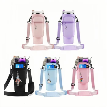 Customize High Quality 40oz Water Bottle Holder Sleeve Water Bottle Sling Carrier Bag Compatible With 40oz Cup Tumbler