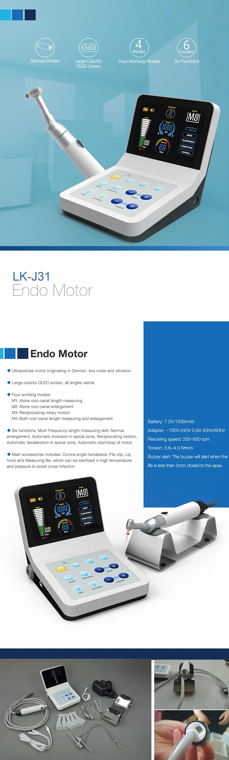Lkj31 Cheap Dental Rotary Endodontic Endo Smart Plus Endo Motor With