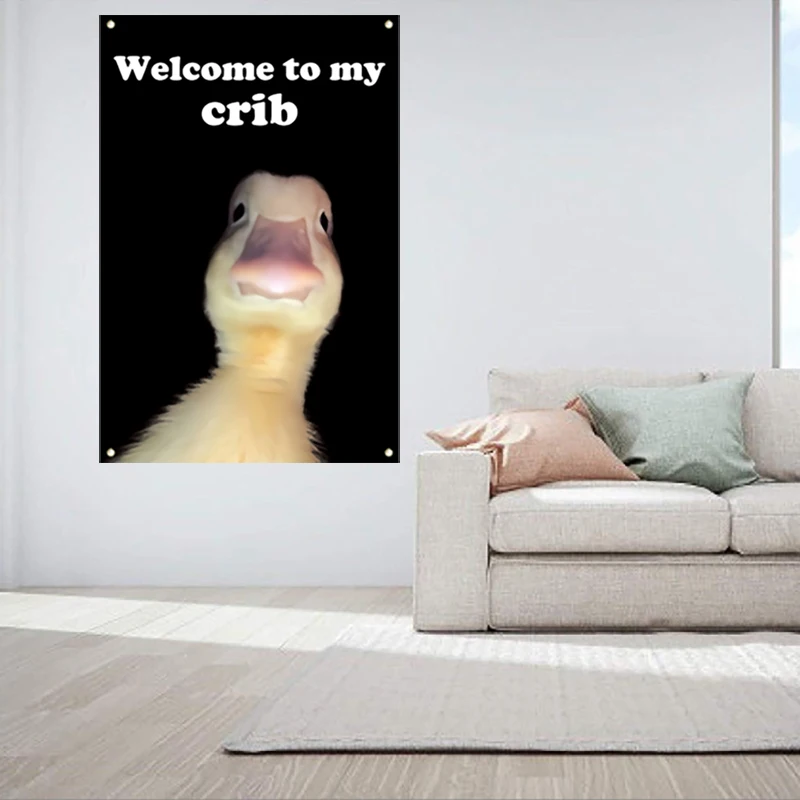 2x3 Feet Durable Welcome to My Crib Funny Flags Banner for College Dorm Room Decor Man Cave Wall Flag for Agriculture Students