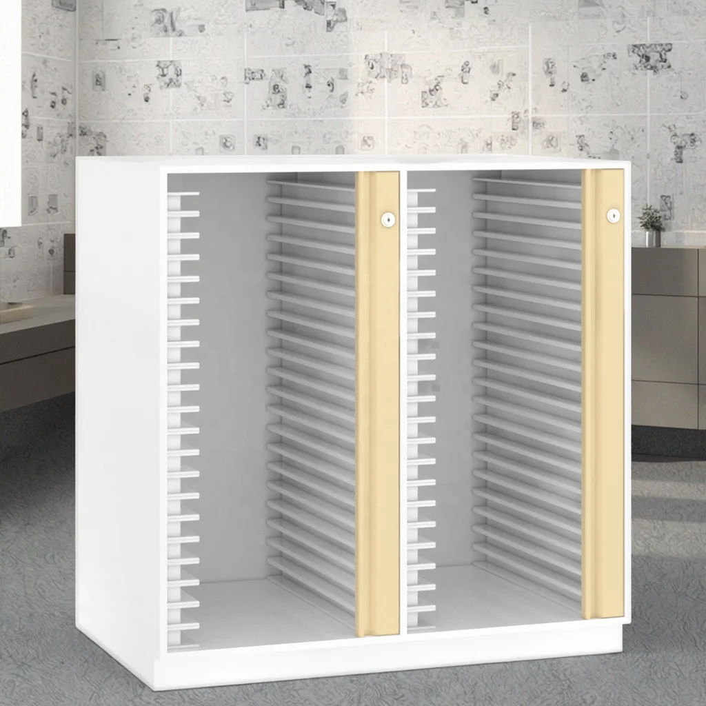 Patient Records Stainless Steel Vertical Filing Organizer Cabinet for Hospital Clinical Archives Lockable Doors RFID Tag Holders 5