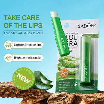 Customized OEM Natural Extract Aloe Vera Moisturizing Lip Balm Sleep Nourishing Anti-Drying Beauty Organic Vegetarian Lip Balm