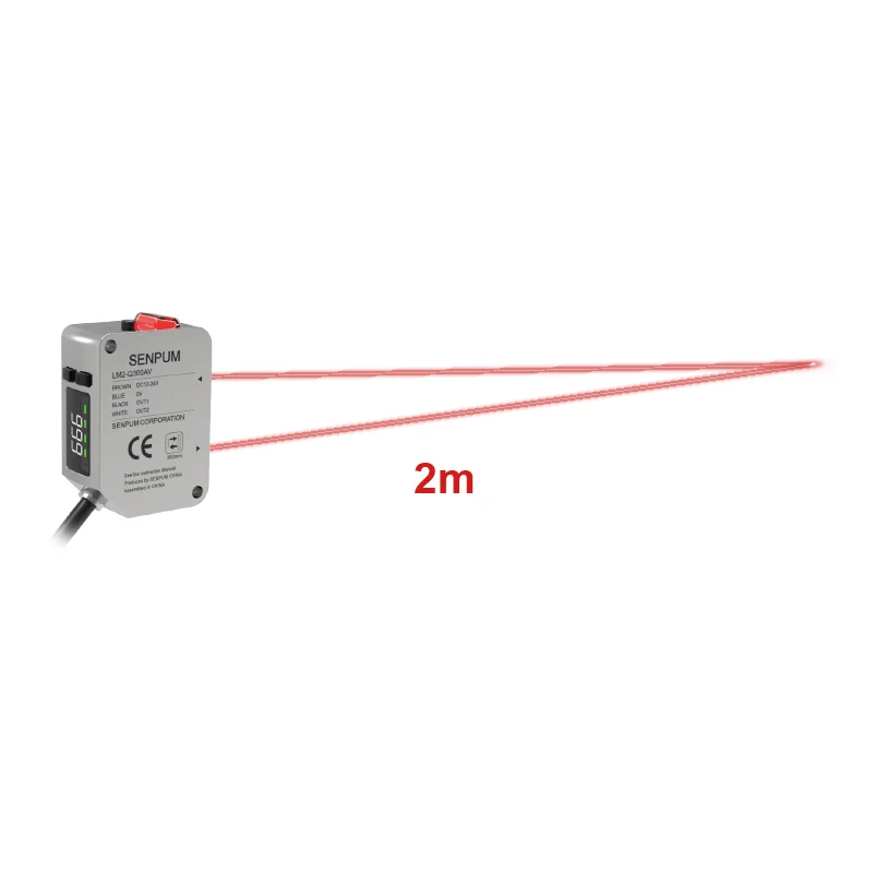 Senpum Triangular Laser Sensor 4-20 ma Analog RS-485 Height Thickness Length Measurement 0.4m Long Distance Laser Sensor Switch