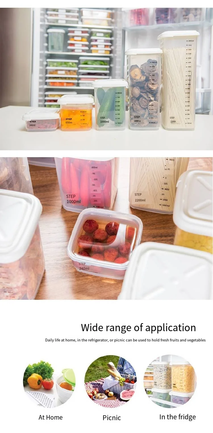 Square transparent sealed tank with scale food storage box Kitchen plastic grain storage tank storage tank manufacture