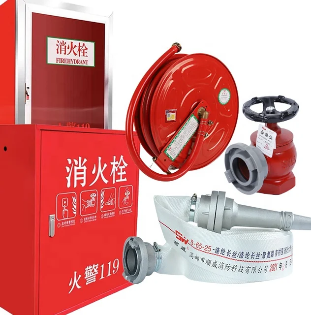 Customized Fire Fighting Box Fire Safe Cabinet And Fire Hose Reel Box Glass door fire box