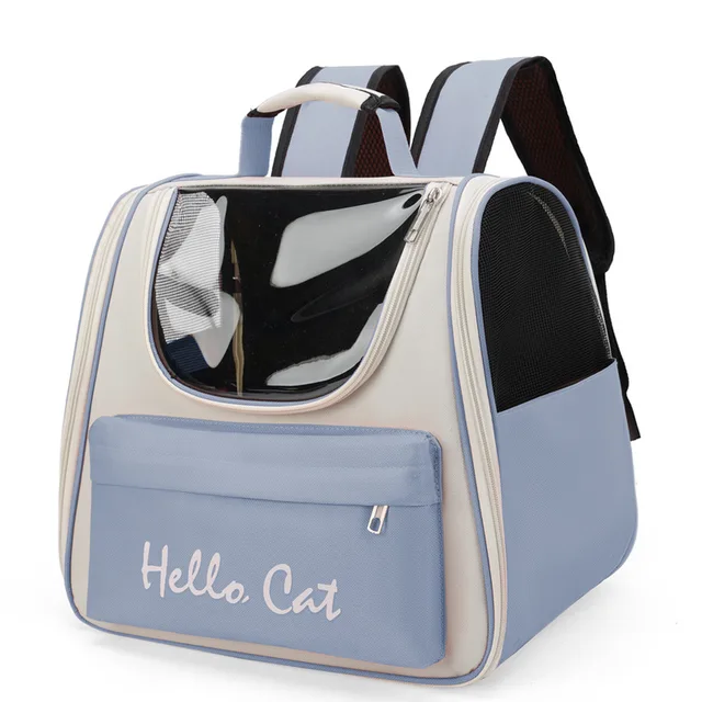 Large Capacity Portable Cat Dog Carrier Backpack with High Visibility Solid Pattern Zipper Closure Outgoing Pet Space Capsule