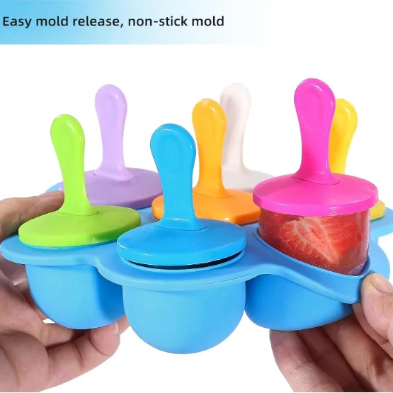 Hot Selling Eco-friendly Food Grade Silicone 7-Hole DIY Mold for Cute Homemade Fruit Milkshake and Ice Cream details