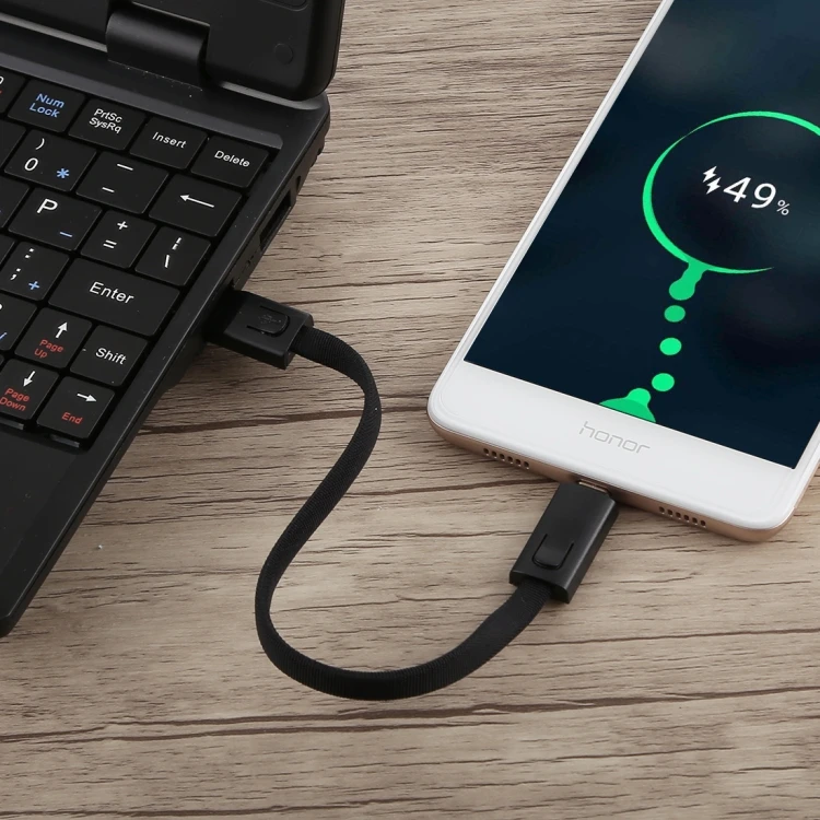 Factory Newest 2 in 1 Keychain USB Cable 22cm Length Necklace Line Used to Carry Working Cards Lanyard Keychain Charging Cable