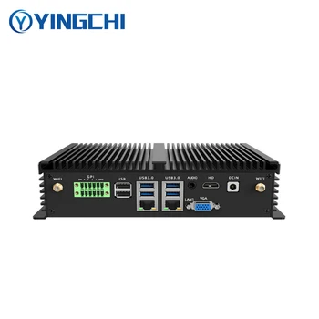 Yingchi Mini PC Box 12V i7 5500U GPIO RS485/232 Dual Lan Display Embedded Wifi 8*USB Fanless Industrial Small Desktop Computer
