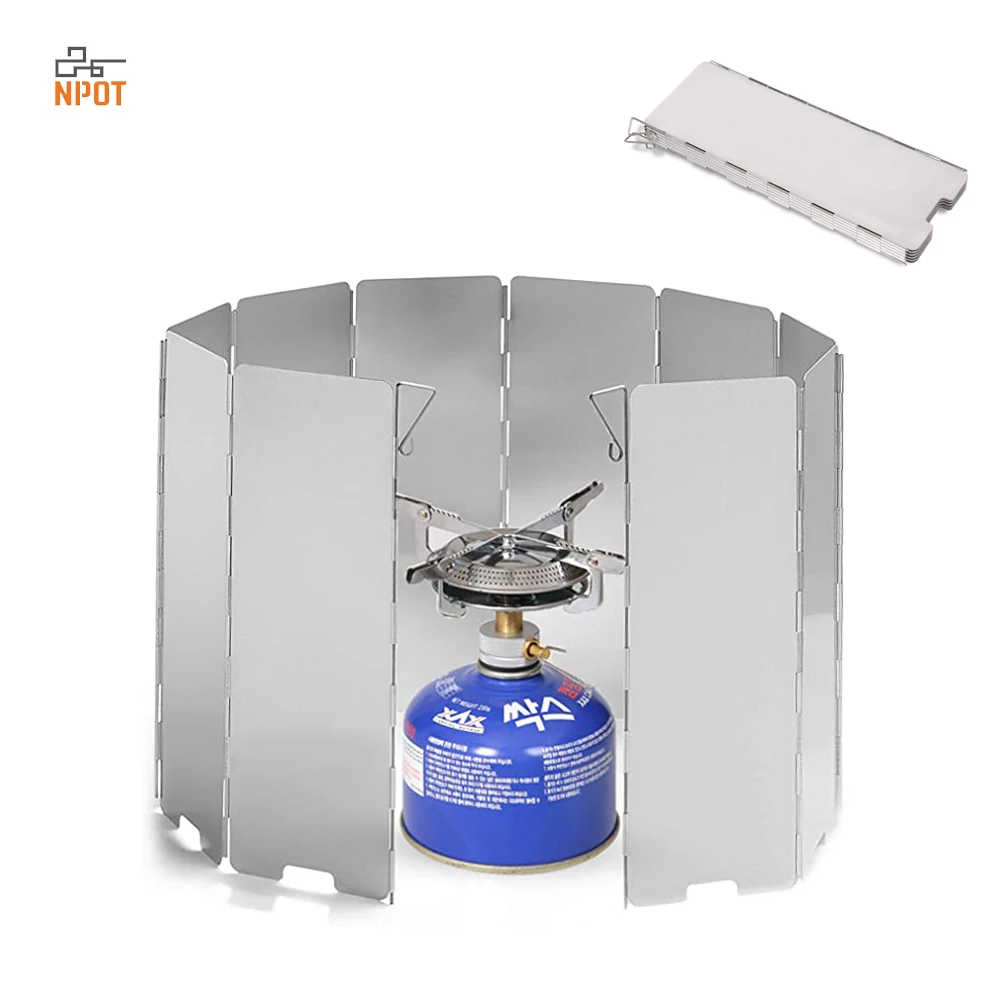 Details about   Folding Camping Stove Windscreen 10-Plates Aluminum Outdoor Stove Windshield 