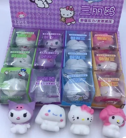 Sanrio Fidget Toy Decompression Slow Rebound Toy Kuromi My Melody Stress Relief Fidget Action Figure Mochila Squishy Squeeze Toy