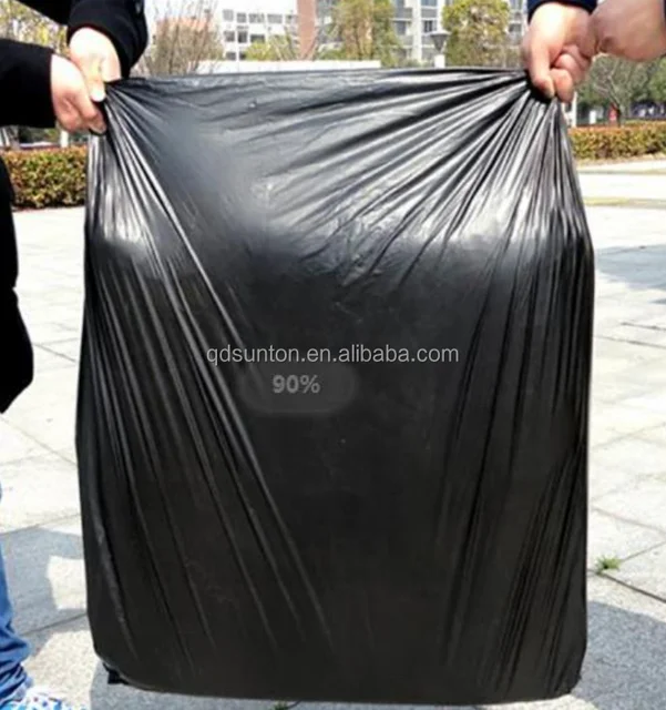 Custom Plastic Pe 55-60 Gallon Contractor Rubbish Trash Bags cross tie 3.0 Mil, Large Black Cross Tie Heavy Duty Garbage Bags