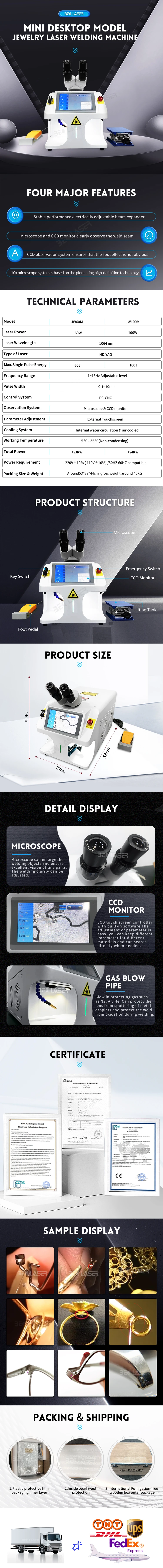 Portable Goldsmith Tools Laser Spot YAG Welding Machine 100W Jewelry Welding Machine Gold Silver Platinum Soldering Machine